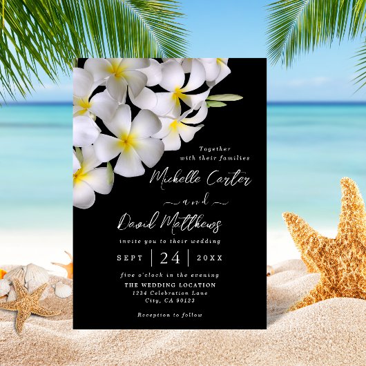 Temple Plumeria blanche Faire-part de mariage arbr