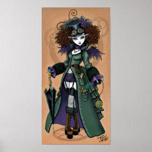 Temple Victoriaans Steampunk Time Traveler Angel Poster