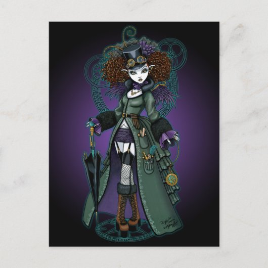 Temple Victoriaans Steampunk Vampire Angel Briefka Briefkaart (Voorkant)