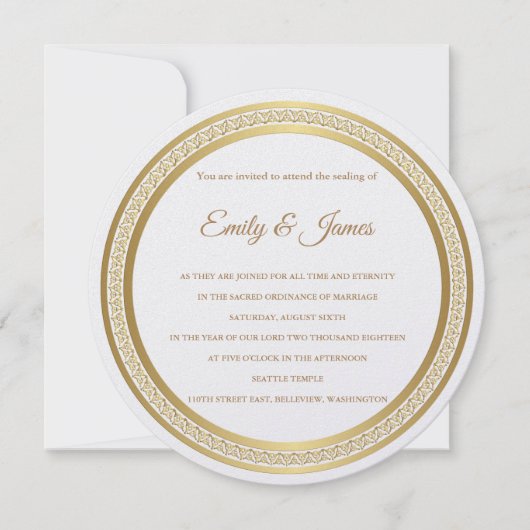 Temple Wedding Invitation-Eternal Circle Invitatio Kaart (Voorkant)