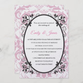 Temple Wedding Invitation Pink Coronation Kaart (Voorkant / Achterkant)
