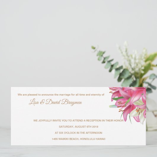 Temple Wedding Invitation Reception Kaart (Staand voorkant)