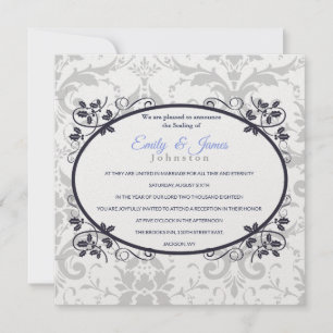 Temple Wedding Reception nodigt zilver Coronation Kaart