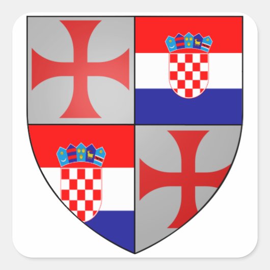 Templer Croatia Aufkleber Nr. 0205092013 Vierkante Sticker (Voorkant)