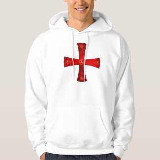Templer-Kreuz Edelsteine + Schwerte hinten Hoodie