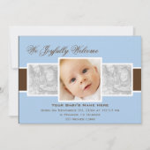 Temps 3 Faire-part de naissance (bleu) (Devant)