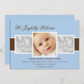 Temps 3 Faire-part de naissance (bleu) (Devant / Derrière)