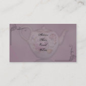 Temps antique de thé sur le carte de visite mauve (Dos)