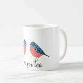 Temps bleu d'oiseau pour la tasse de thé (Devant droit)