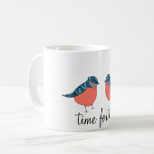 Temps bleu d'oiseau pour la tasse de thé (Devant gauche)