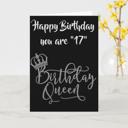 TEMPS DE FÊTER LES "17 ANS" CARTE DE REINE (Fleur jaune)