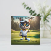 Temps de golf : Drôle Chat Golf Player, Cartes d'a (Debout devant)
