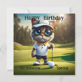 Temps de golf : Drôle Chat Golf Player, Cartes d'a (Devant)