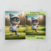 Temps de golf : Funny Cat Golf Player, Carte Anniv (Intérieur)