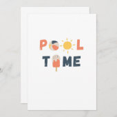 temps de la piscine. Invitations et annonces (Devant / Derrière)