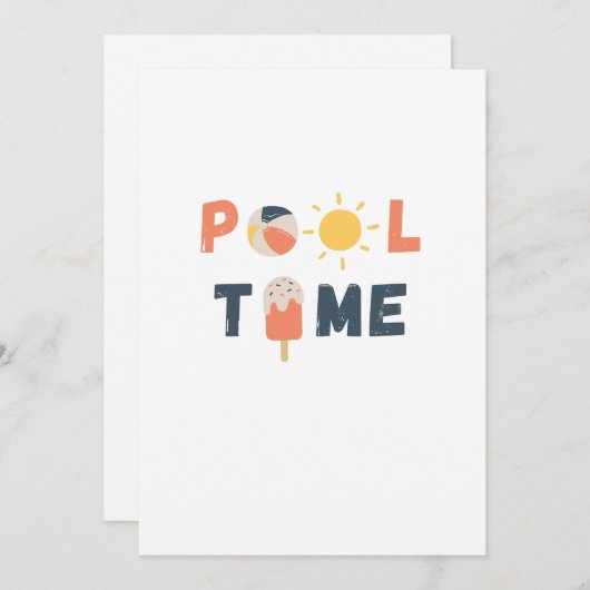 temps de la piscine. Invitations et annonces (Devant / Derrière)