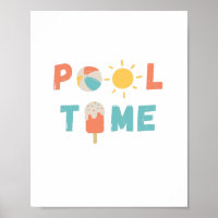 temps de la piscine. Poster et impression