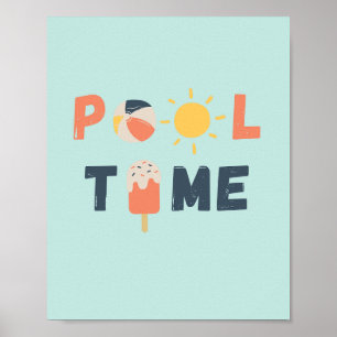 temps de la piscine. Poster et impression