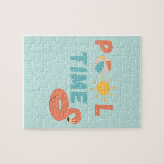 temps de la piscine. Puzzle (Horizontal)