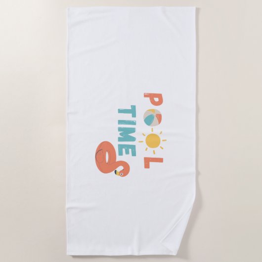 temps de la piscine. Serviette de plage (Devant)