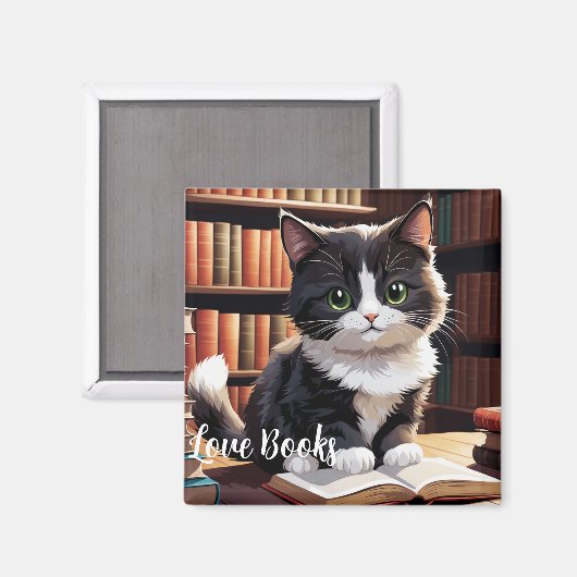 Temps de lecture Magnet de chat (Recto/Verso)