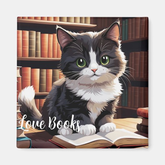 Temps de lecture Magnet de chat (Devant)