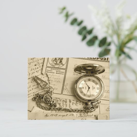 Temps de rester en contact carte postale (Debout devant)