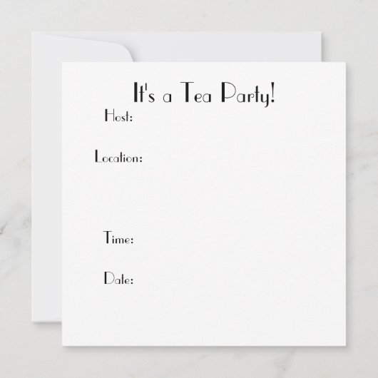 Temps de thé ! Invitation (Dos)