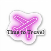 Temps de voyage de l'avion violet Sticker Vinyl (Devant)