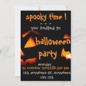 temps éffrayant, élégante invitation à la fête hal (Devant)