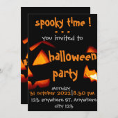 temps éffrayant, élégante invitation à la fête hal (Devant / Derrière)