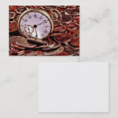 Temps et carte de visite d'argent (Devant / Derrière)