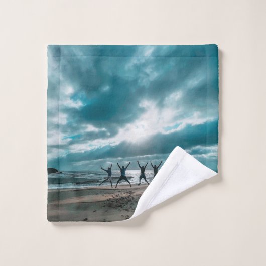 Temps Passé Avec Citation Familiale Bois Carré Hor (Gant de toilette)