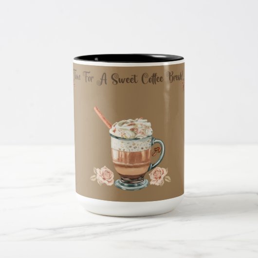 TEMPS POUR UNE PAUSE CAFÉ SUCRÉE MUG À CAFÉ BI-TON (Centre)