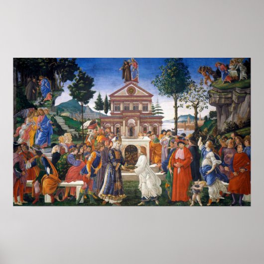Temptages van Christus, Sandro Botticelli Poster (Voorkant)