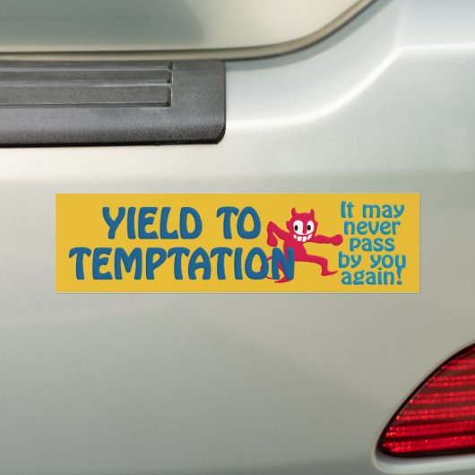 Temptation bumpersticker (Op auto)