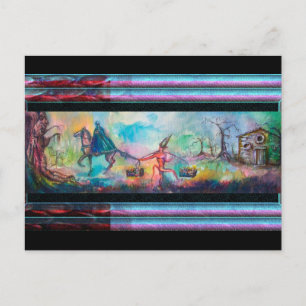 TEMPTATION Dark Knight and Devil's Treasure, Blue Briefkaart