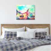 TEMPTATION Dark Knight and Devil's Treasure, Blue Canvas Afdruk (Insitu (Slaapkamer))