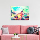 TEMPTATION Dark Knight and Devil's Treasure, Blue Canvas Afdruk (Insitu (Woonkamer))