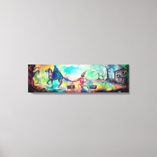 TEMPTATION Dark Knight and Devil's Treasure, Blue Canvas Afdruk (Voorkant)