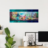 TEMPTATION Dark Knight and Devil's Treasure, Blue Poster (Thuiskantoor)