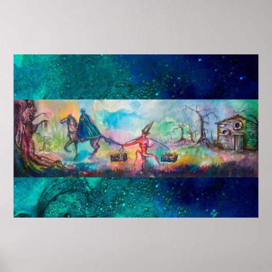 TEMPTATION Dark Knight en Duivelsschat ,Blauw Poster (Voorkant)