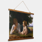 Temptation door William Bouguereau Hangend Wandkleed (Gebogen)