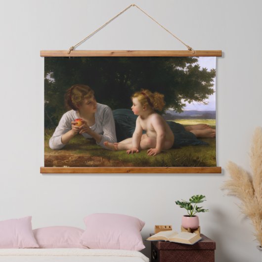 Temptation door William Bouguereau Hangend Wandkleed (Slaapkamer)