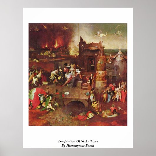 Temptation of St.Anthony door Hieronymus Bosch Poster (Voorkant)