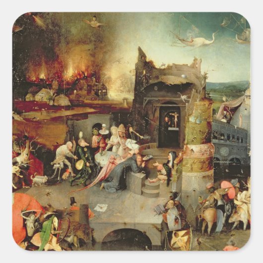 Temptation of St. Anthony Vierkante Sticker (Voorkant)