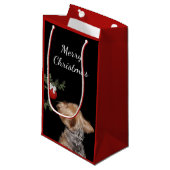 Tempted Yorkie Kerstmis Klein Cadeauzakje (Voorkant Gekanteld)