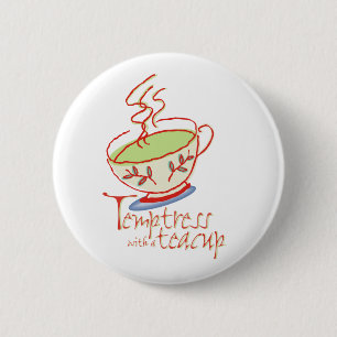 Temptress met een theacup-Button Ronde Button 5,7 Cm