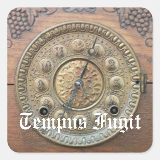 Tempus Fugit Antiek Clock Face Stickers (Voorkant)