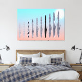 Ten Cat's Geometric Pattern Canvas Afdruk (Insitu (Slaapkamer))